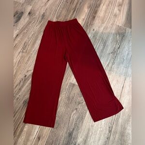 WEBETOP Pants Womens SZ SMALL Flowy Elastic Waist Burgundy/ maroon / RED NWT #68